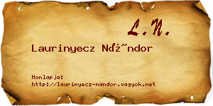 Laurinyecz Nándor névjegykártya